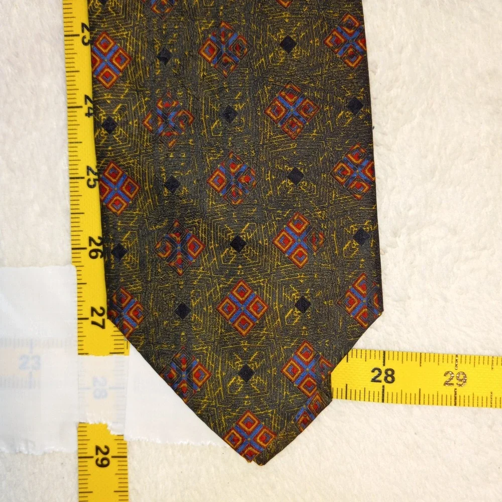 Fanti Vintage Silk Tie GOLD  Geometric Patterned 58